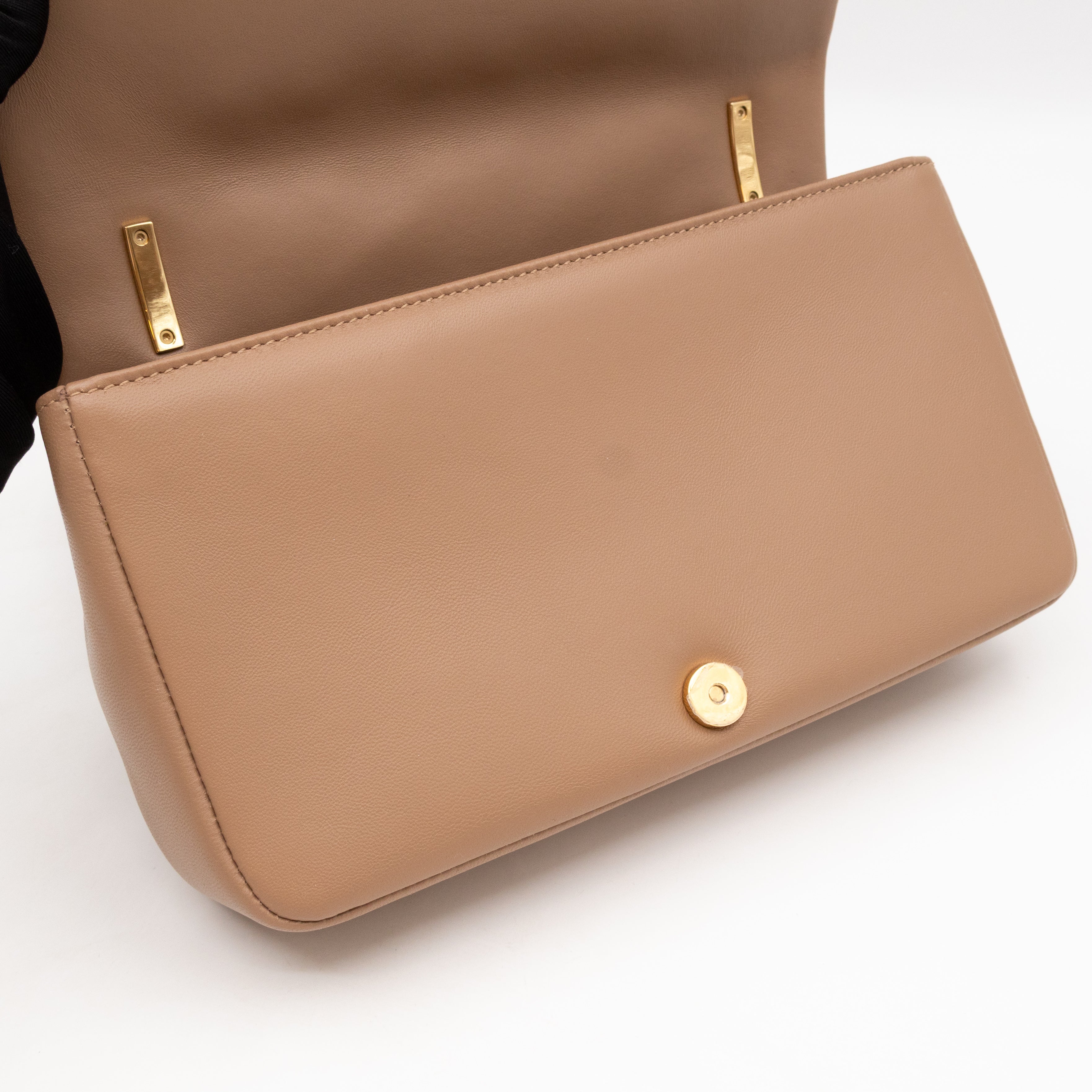 Small Lola Crossbody Bag Nude Quilted Leather