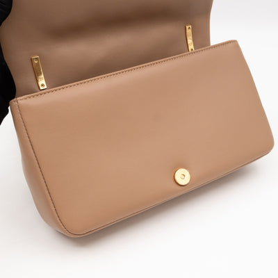 Small Lola Crossbody Bag Nude Quilted Leather