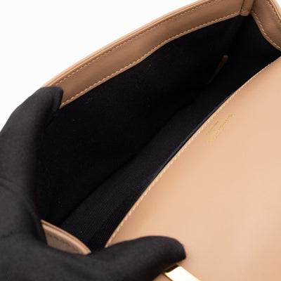 Small Lola Crossbody Bag Nude Quilted Leather