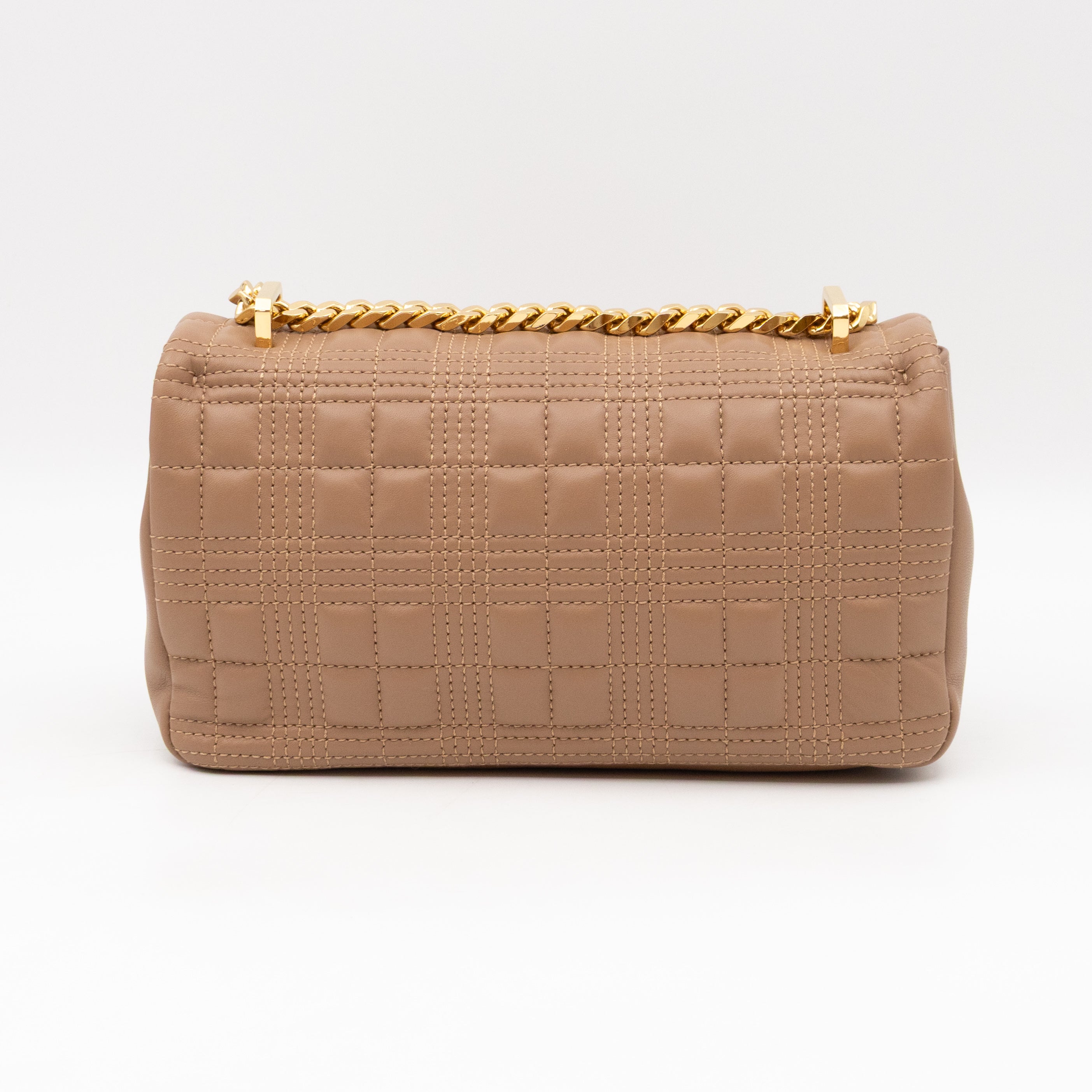 Small Lola Crossbody Bag Nude Quilted Leather