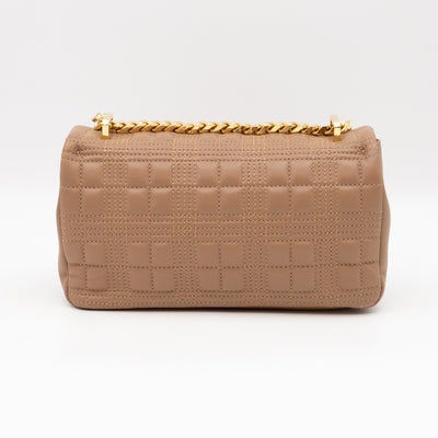 Small Lola Crossbody Bag Nude Quilted Leather