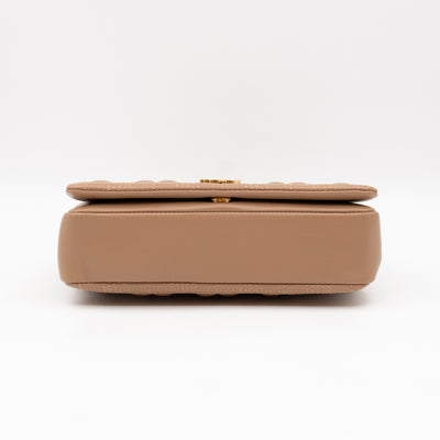 Small Lola Crossbody Bag Nude Quilted Leather