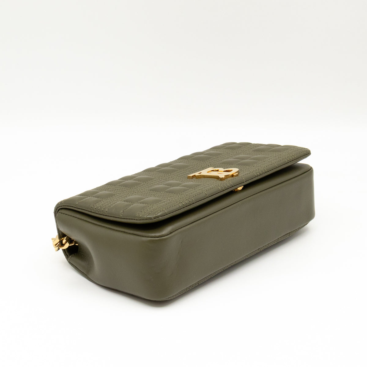Small Lola Crossbody Bag Green Quilted Leather