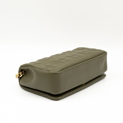 Small Lola Crossbody Bag Green Quilted Leather