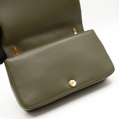 Small Lola Crossbody Bag Green Quilted Leather