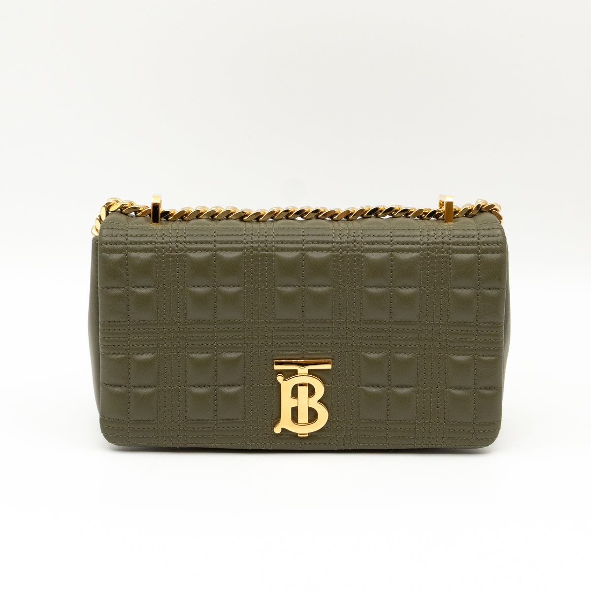 Small Lola Crossbody Bag Green Quilted Leather