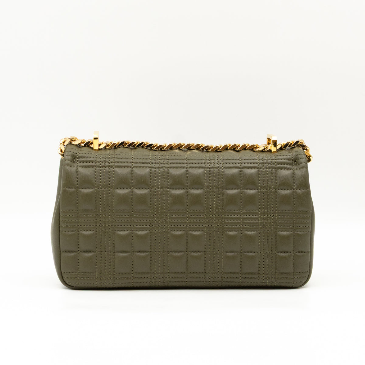 Small Lola Crossbody Bag Green Quilted Leather