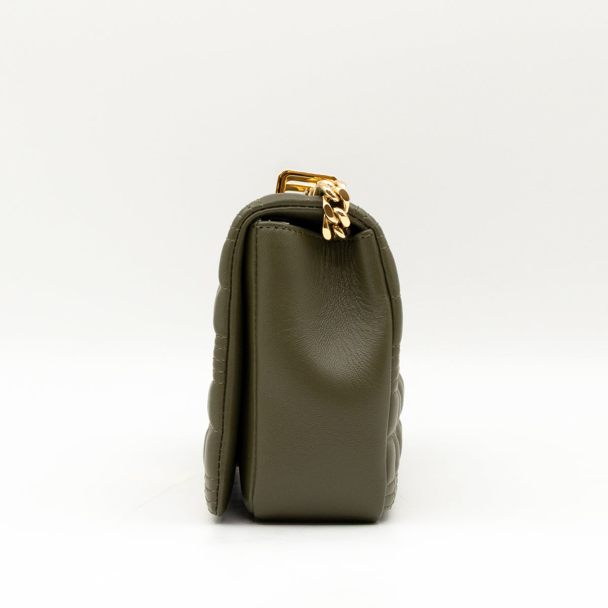 Small Lola Crossbody Bag Green Quilted Leather