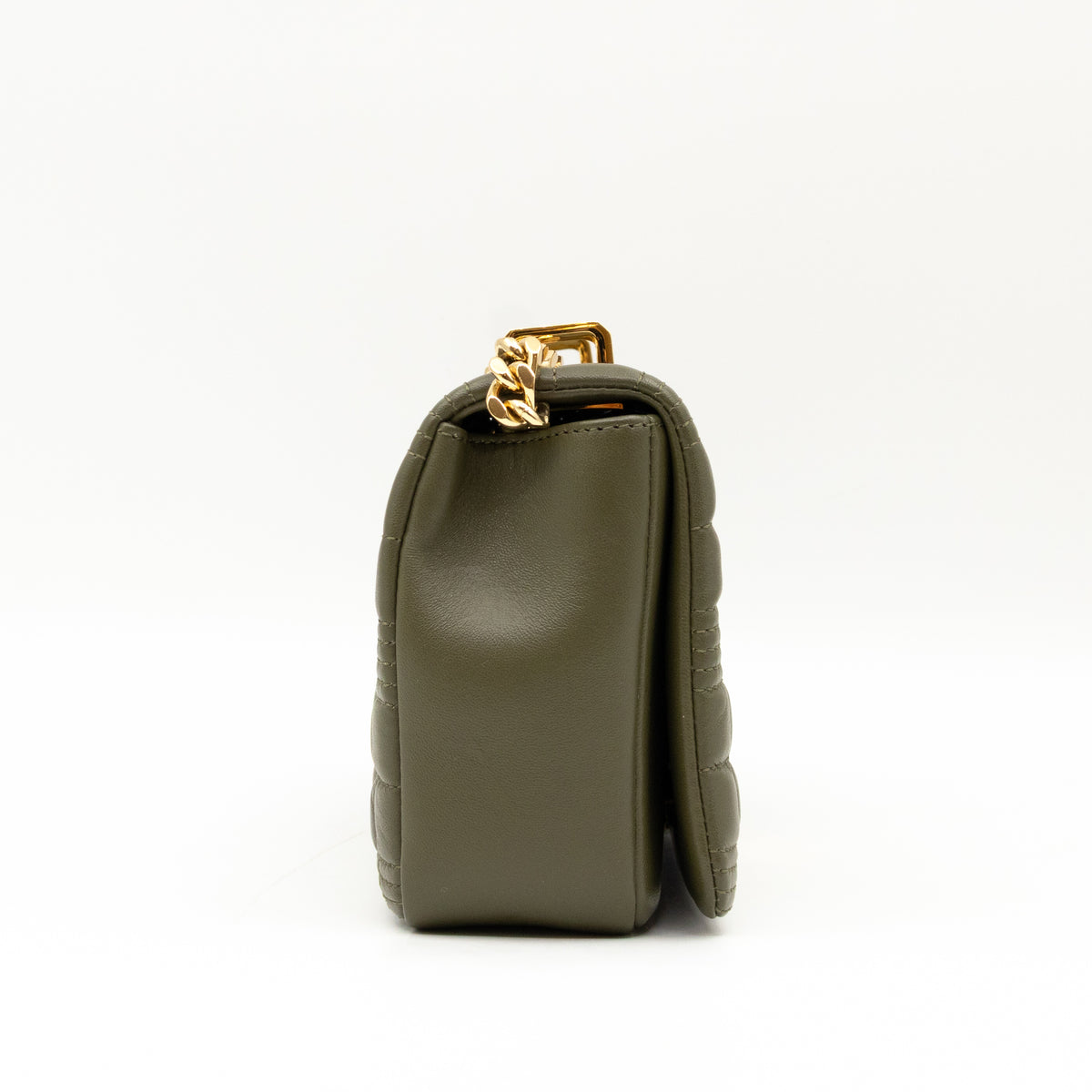 Small Lola Crossbody Bag Green Quilted Leather