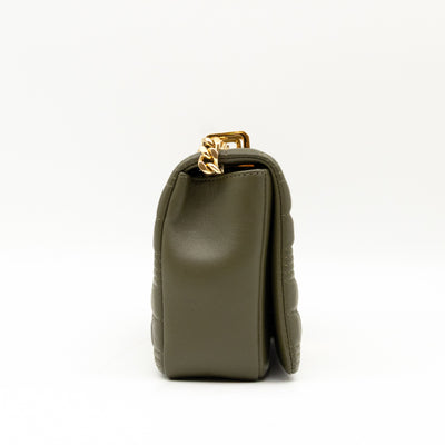 Small Lola Crossbody Bag Green Quilted Leather