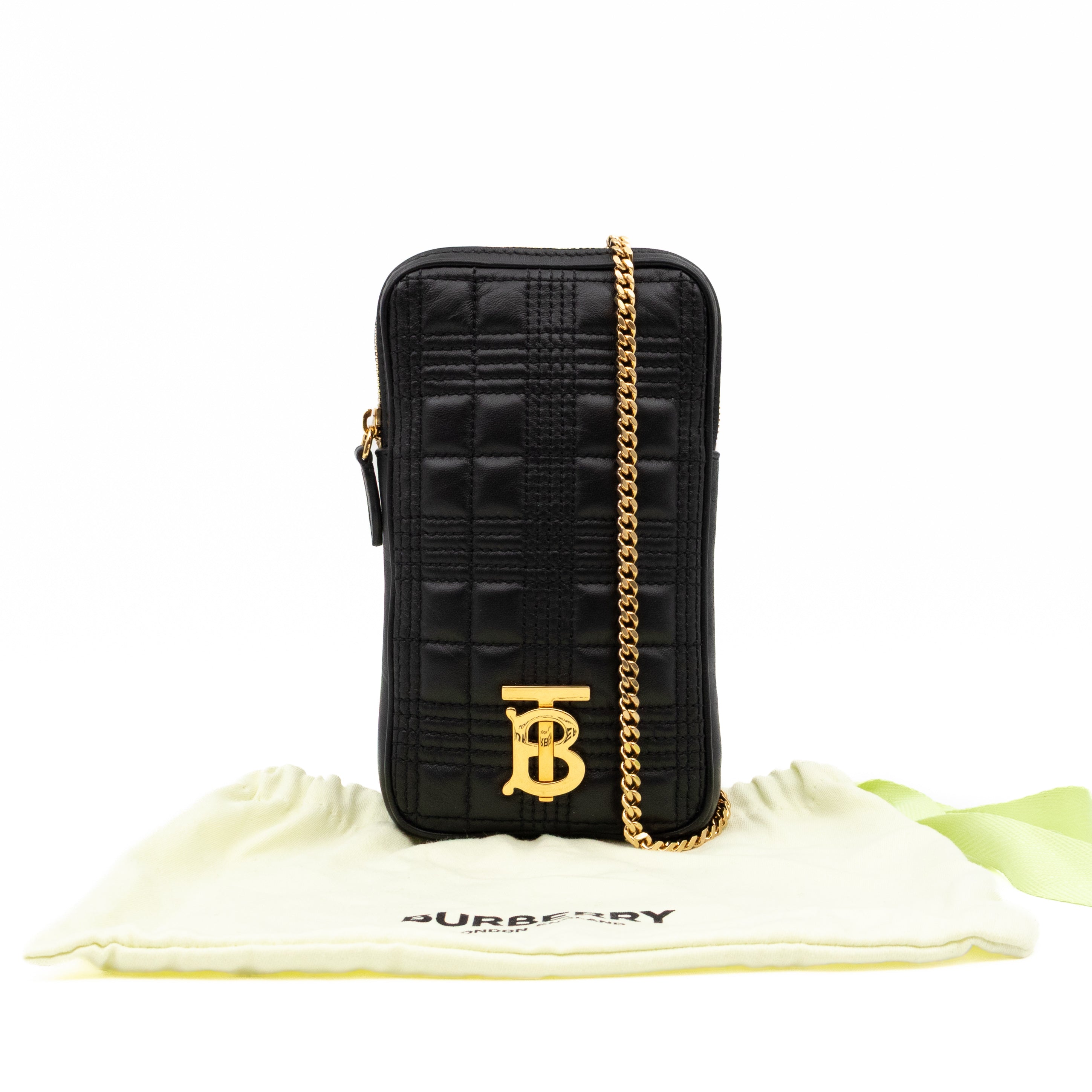 Mini Lola Vertical Crossbody Bag Black Quilted Leather