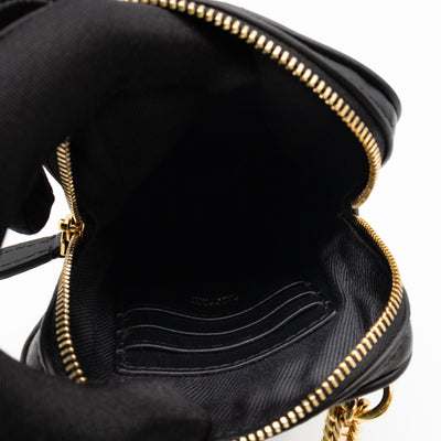 Mini Lola Vertical Crossbody Bag Black Quilted Leather
