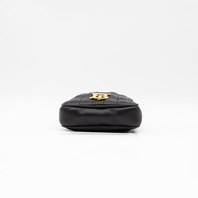Mini Lola Vertical Crossbody Bag Black Quilted Leather