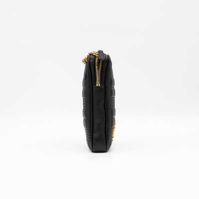 Mini Lola Vertical Crossbody Bag Black Quilted Leather