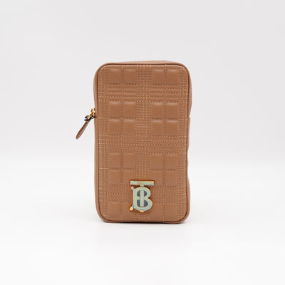 Mini Lola Vertical Crossbody Bag Nude Quilted Leather