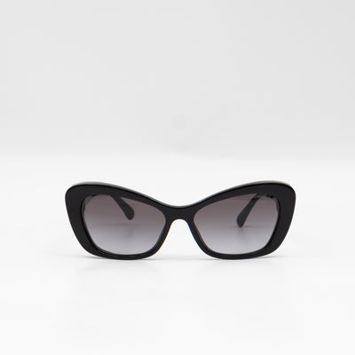 Cat Eye Sunglasses with Pearls Black