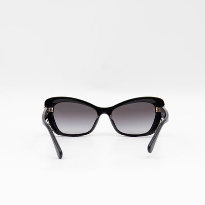 Cat Eye Sunglasses with Pearls Black