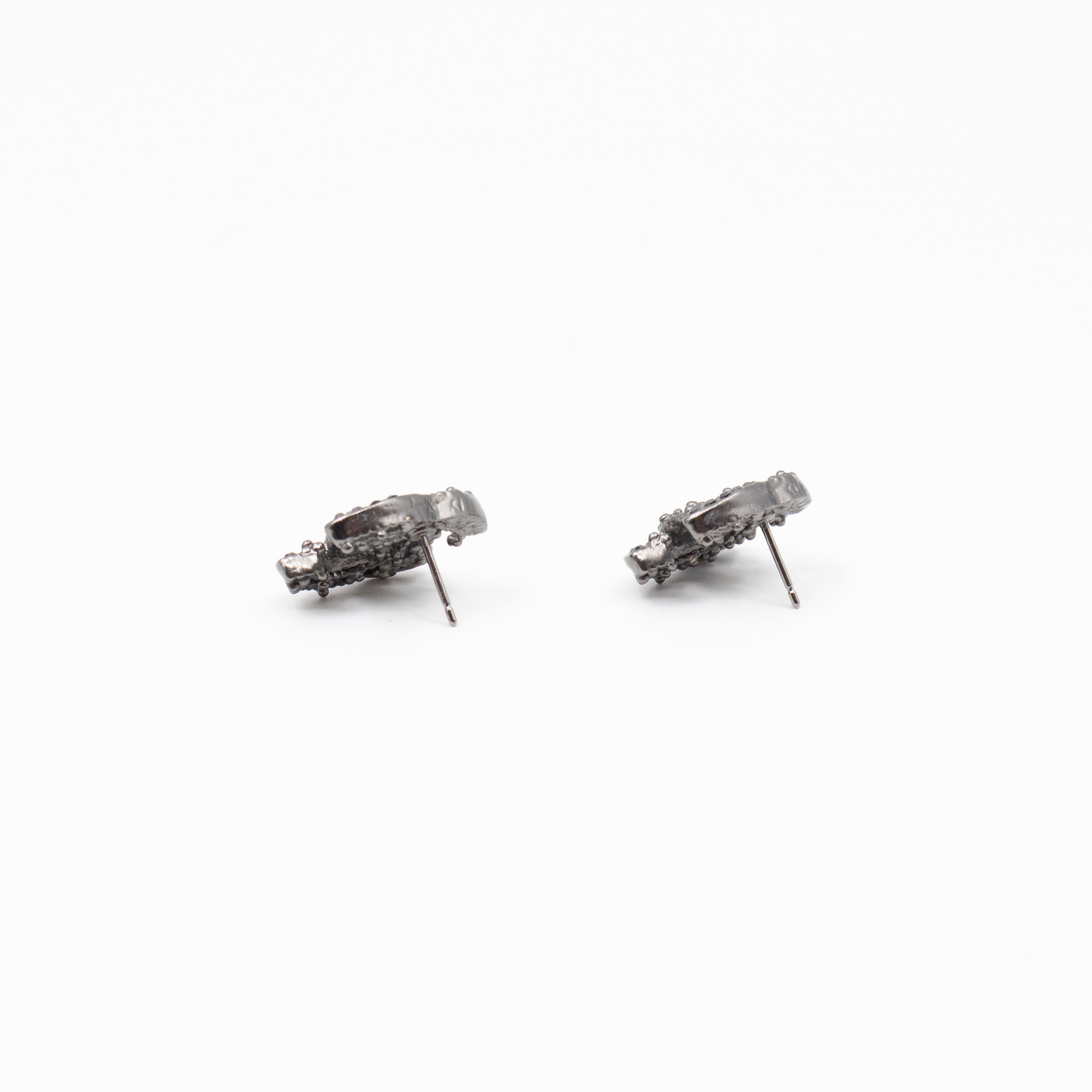 CC Crystal Earrings Black & Ruthenium
