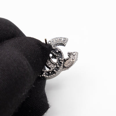 CC Crystal Earrings Black & Ruthenium