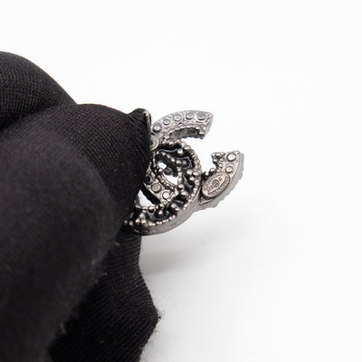 CC Crystal Earrings Black & Ruthenium