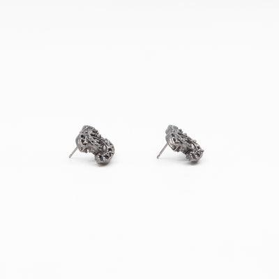 CC Crystal Earrings Black & Ruthenium