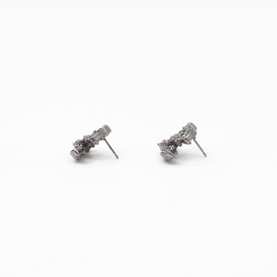 CC Crystal Earrings Black & Ruthenium