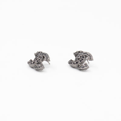 CC Crystal Earrings Black & Ruthenium