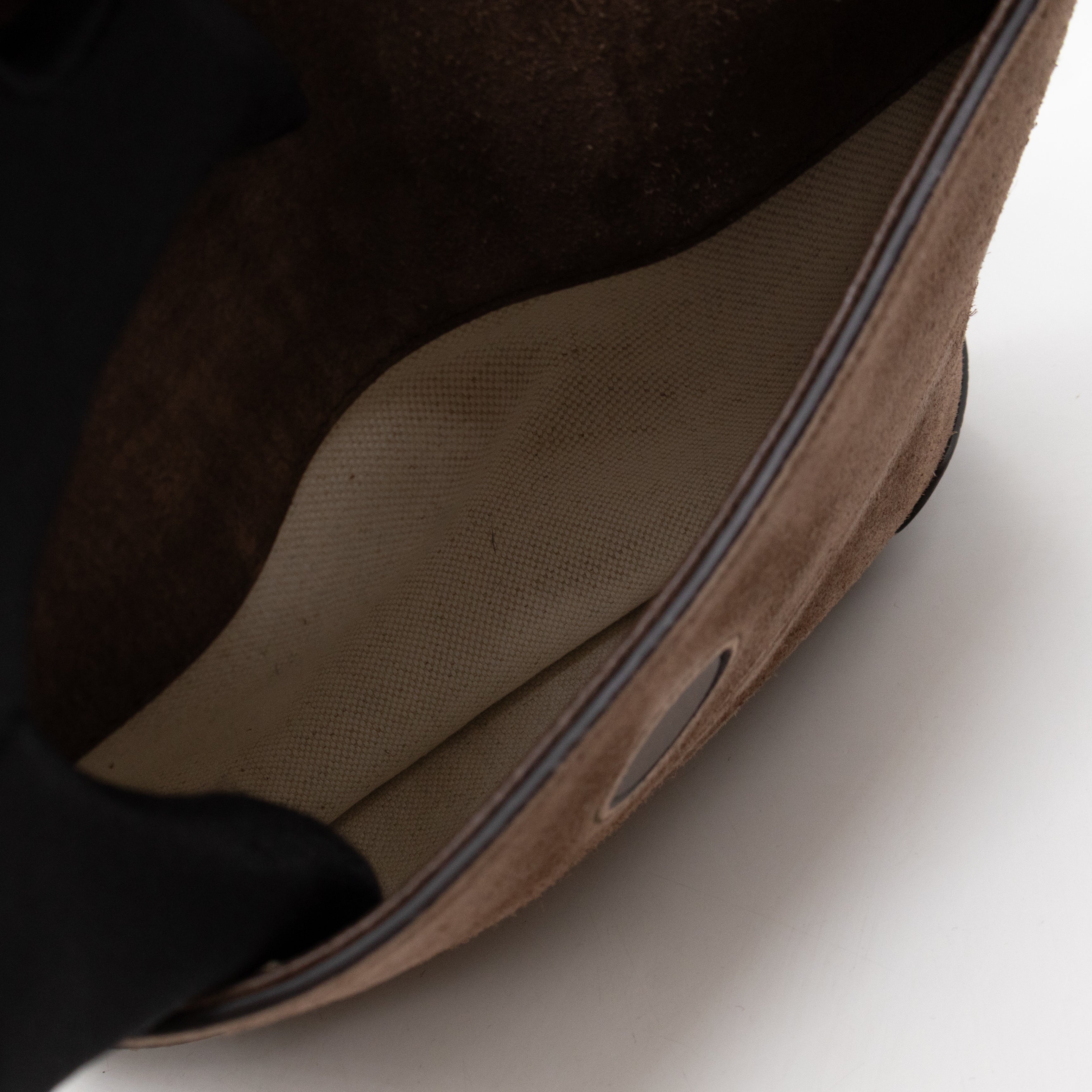 Neo Small Flap Messenger Bag Brown Suede