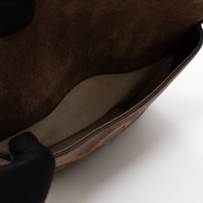 Neo Small Flap Messenger Bag Brown Suede