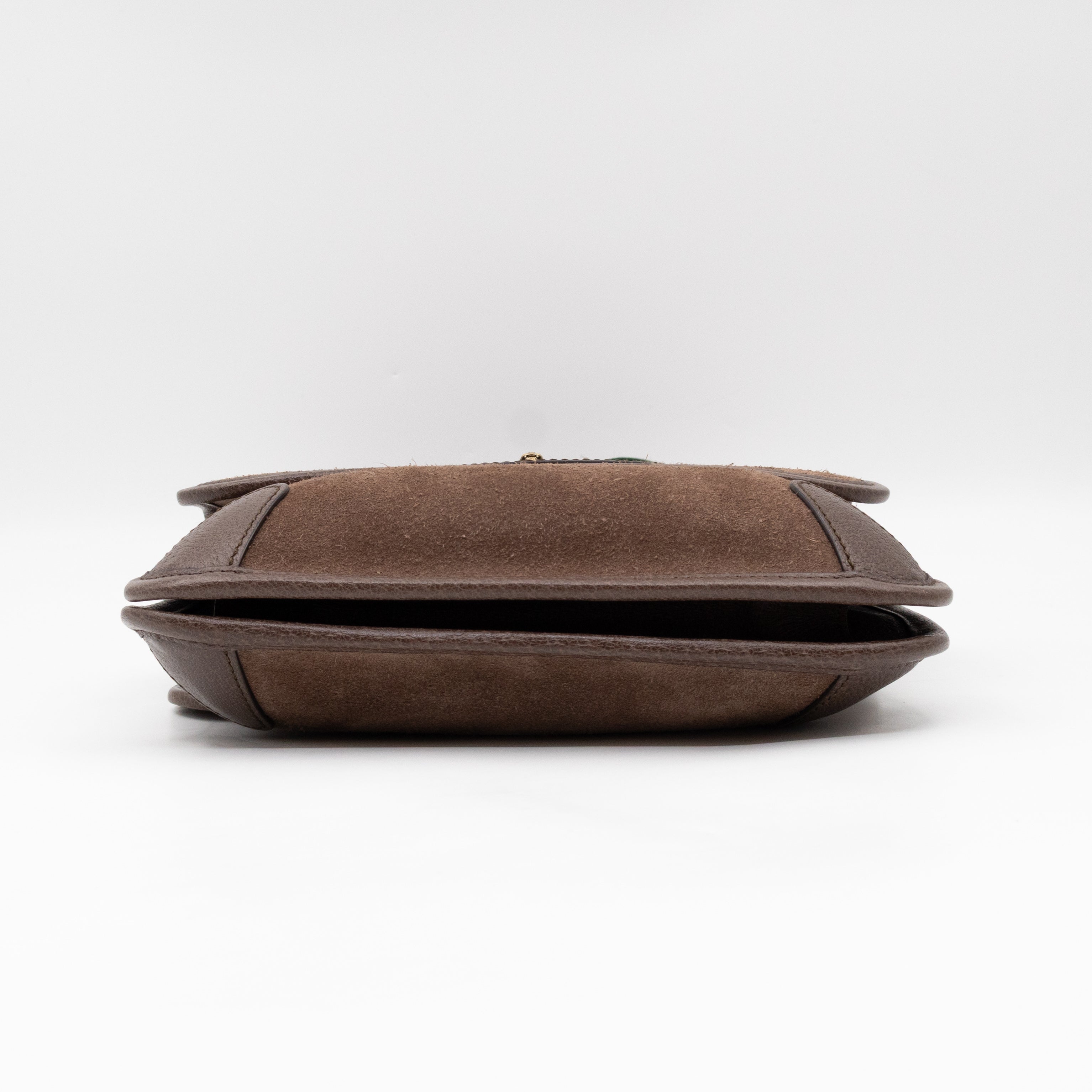 Neo Small Flap Messenger Bag Brown Suede