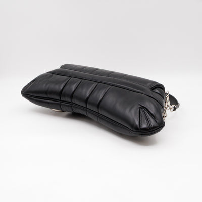Horsebit Chain Medium Shoulder Bag Black Quilted Lambskin Leather