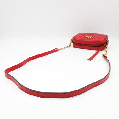 GG Marmont Matelassé Mini Red Leather