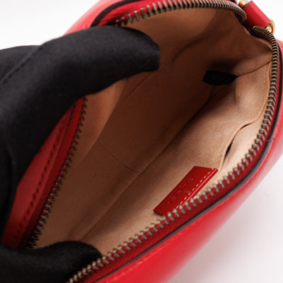 GG Marmont Matelassé Mini Red Leather