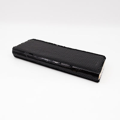 Broadway Clutch Black Sequins Satin