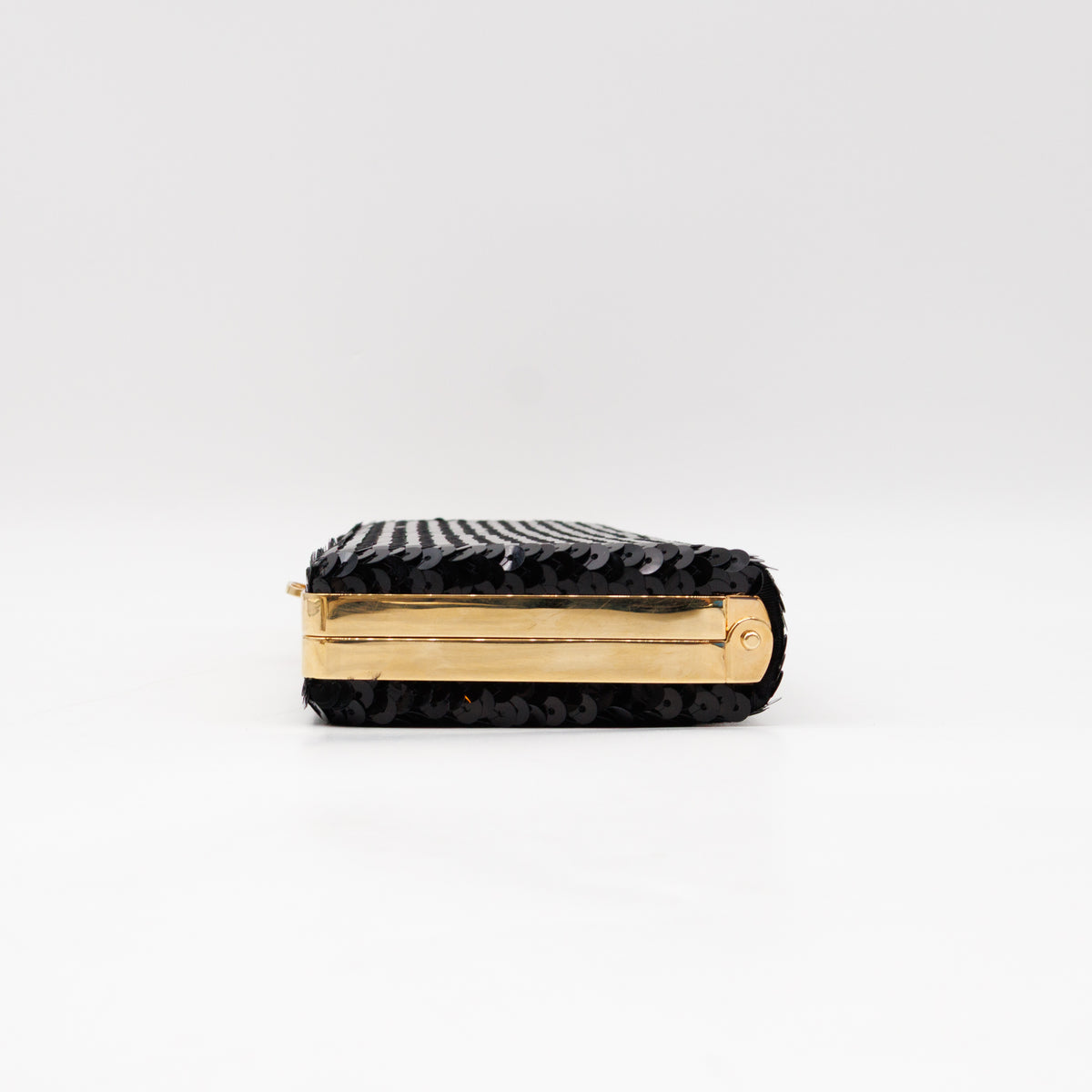 Broadway Clutch Black Sequins Satin