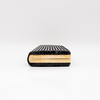 Broadway Clutch Black Sequins Satin