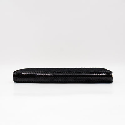Broadway Clutch Black Sequins Satin