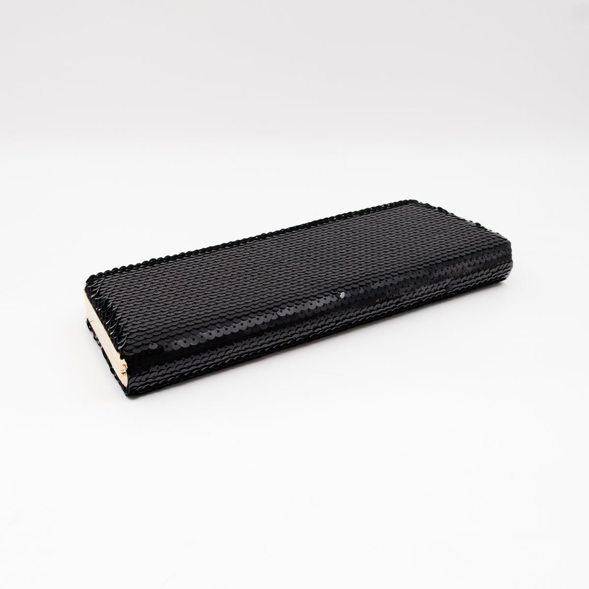 Broadway Clutch Black Sequins Satin