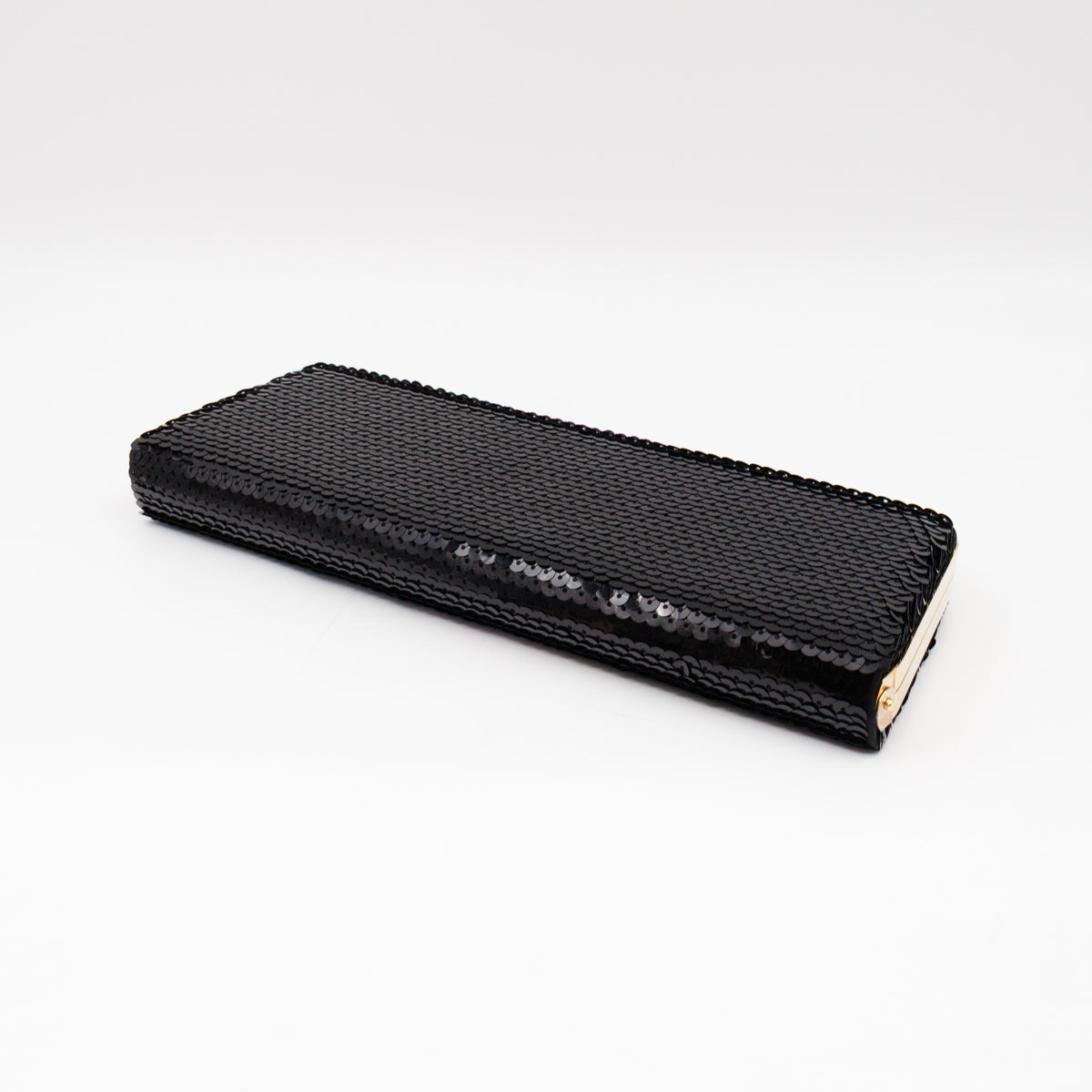 Broadway Clutch Black Sequins Satin