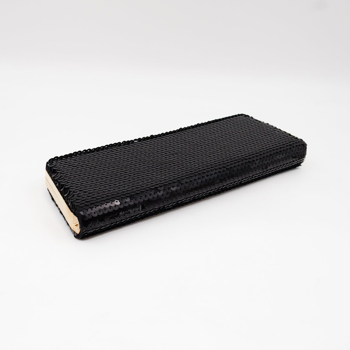 Broadway Clutch Black Sequins Satin