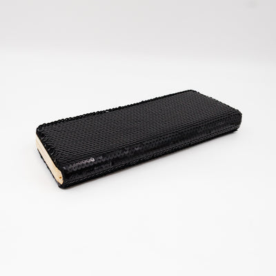 Broadway Clutch Black Sequins Satin