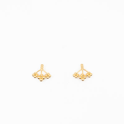 Floragram Earrings Resin Beads White & Gold