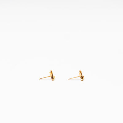 Floragram Earrings Resin Beads White & Gold