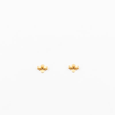 Floragram Earrings Resin Beads White & Gold