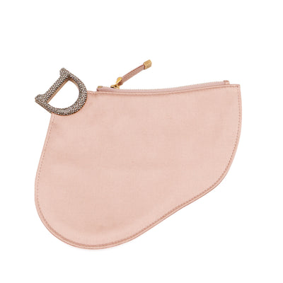 Saddle Clutch Pink Satin