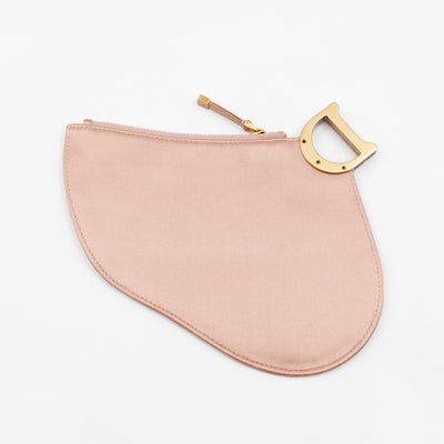 Saddle Clutch Pink Satin
