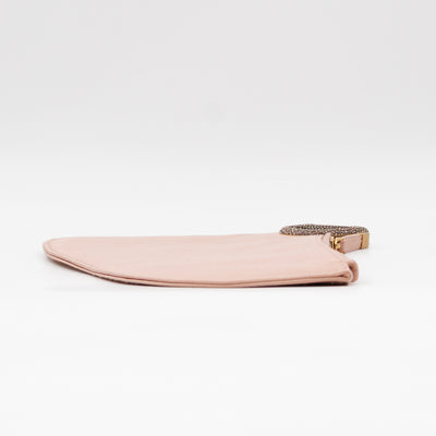 Saddle Clutch Pink Satin