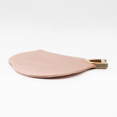 Saddle Clutch Pink Satin