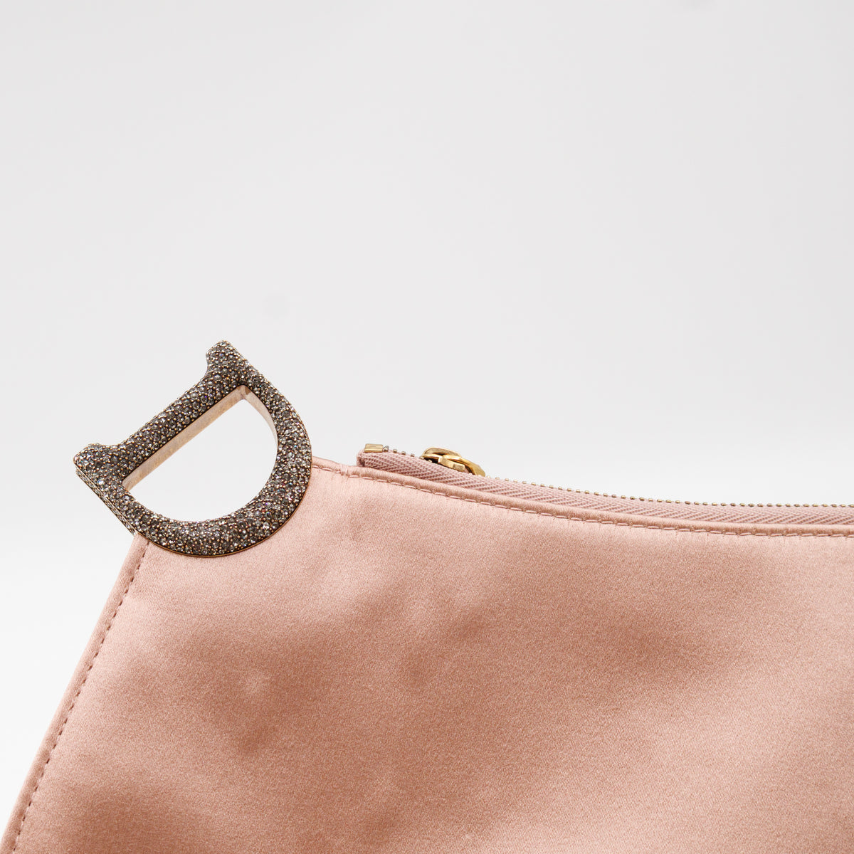 Saddle Clutch Pink Satin