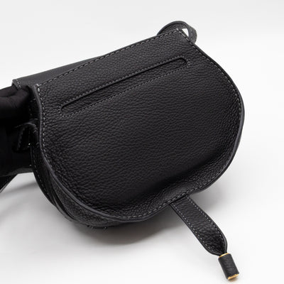 Marcie Saddle Small Crossbody Bag Black Leather